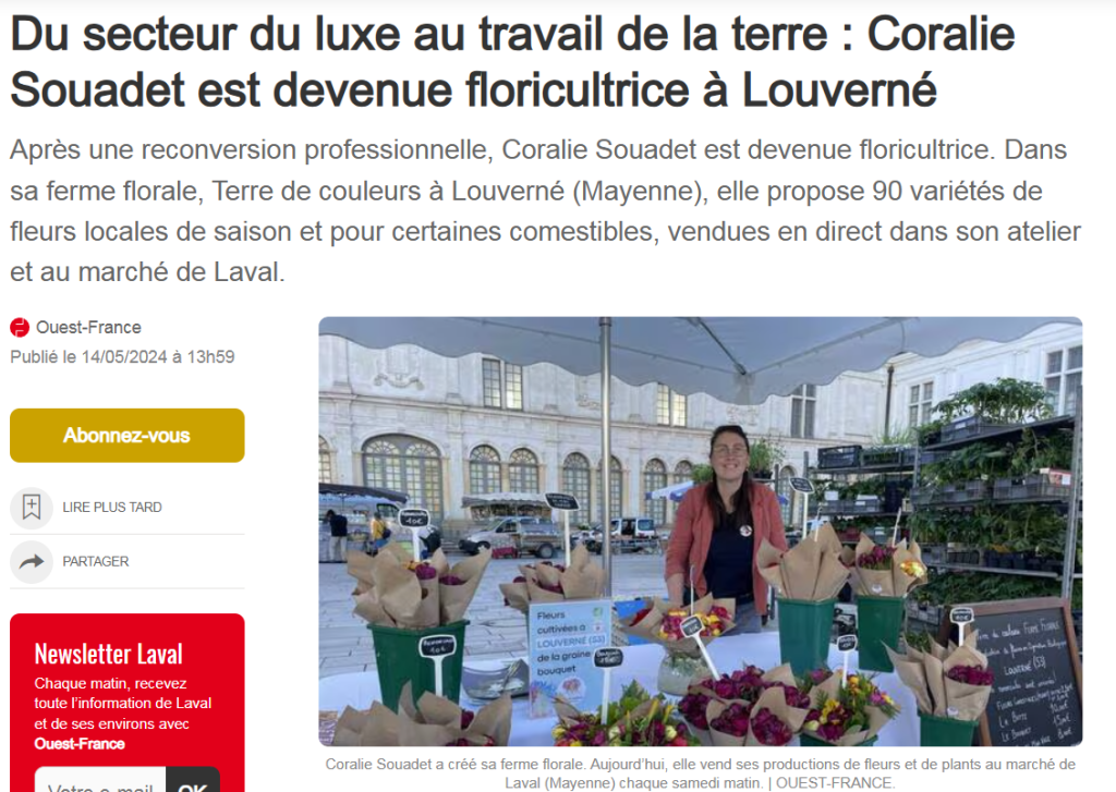Parution dans Ouest France pour Terre de couleurs